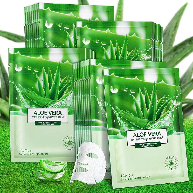 PalNour Aloe Facial Skincare Sheet Hydrating Moisturizing Revitalizing Facial Skincare Sheet for Dry, Oily, Sensitive and Tired Skin 25ml/0.8oz, Pack of 10 - Image 2